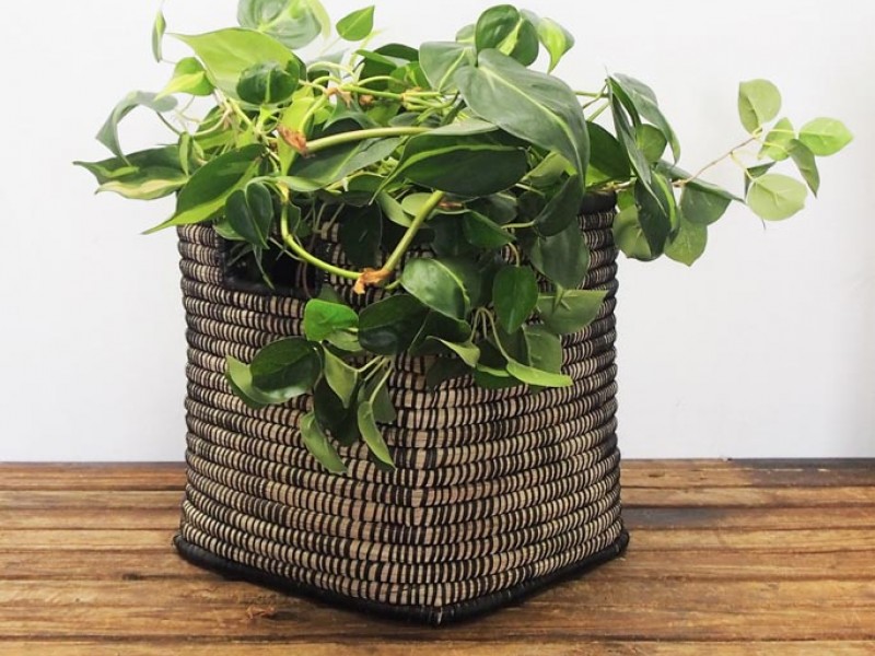 Malawi Basket - Square - Black and Natural Malawi Basket - Square - Black and Natural